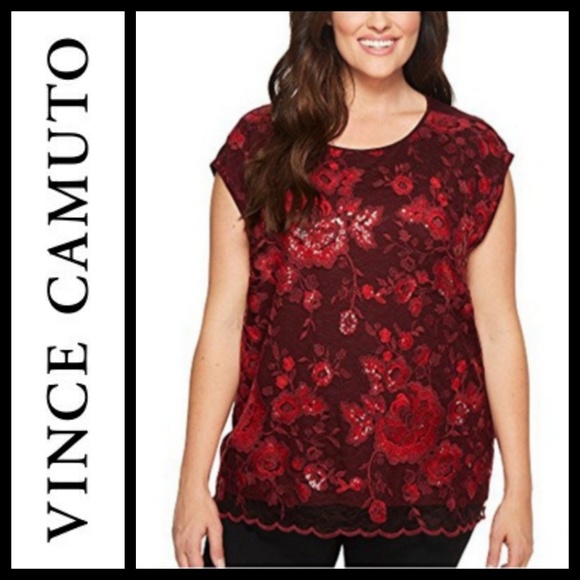 Vince Camuto Tops - 💥CLOSET CLOSING Vince Camuto lace overlay top